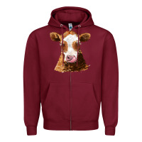 Burgundy guernsey cow Zipper Hoodie - AdoDesignShop