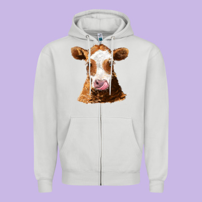 Guernsey Cow Zipper Hoodie Designed By Adodesignshop