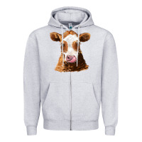 Heather Grey guernsey cow Zipper Hoodie - AdoDesignShop