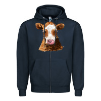 Navy guernsey cow Zipper Hoodie - AdoDesignShop
