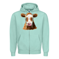 Seafoam guernsey cow Zipper Hoodie - AdoDesignShop