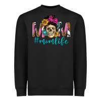 Black mom life with skull Heavyweight Sweatshirt - texasbilliewilder