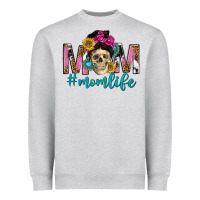 Mom Life With Skull Heavyweight Sweatshirt | Teevron