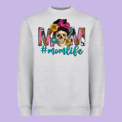 Mom Life With Skull Heavyweight Sweatshirt Designed By Texasbilliewilder