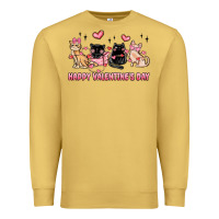 Antique Gold happy valentines day cats Premium Sweatshirt - MaliasSmallBusiness