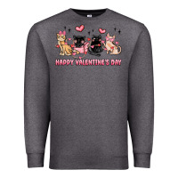 Charcoal Heather happy valentines day cats Premium Sweatshirt - MaliasSmallBusiness