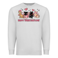Dove Grey happy valentines day cats Premium Sweatshirt - MaliasSmallBusiness