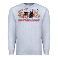 Heather Grey happy valentines day cats Premium Sweatshirt - MaliasSmallBusiness