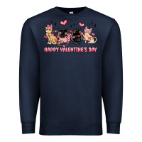 Navy happy valentines day cats Premium Sweatshirt - MaliasSmallBusiness