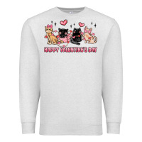 Oatmeal Heather happy valentines day cats Premium Sweatshirt - MaliasSmallBusiness