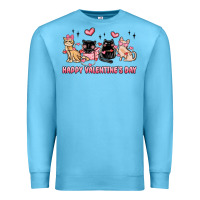 Ocean Blue happy valentines day cats Premium Sweatshirt - MaliasSmallBusiness