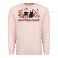 Pale Pink happy valentines day cats Premium Sweatshirt - MaliasSmallBusiness