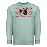 Seafoam happy valentines day cats Premium Sweatshirt - MaliasSmallBusiness