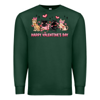 Sports Green happy valentines day cats Premium Sweatshirt - MaliasSmallBusiness