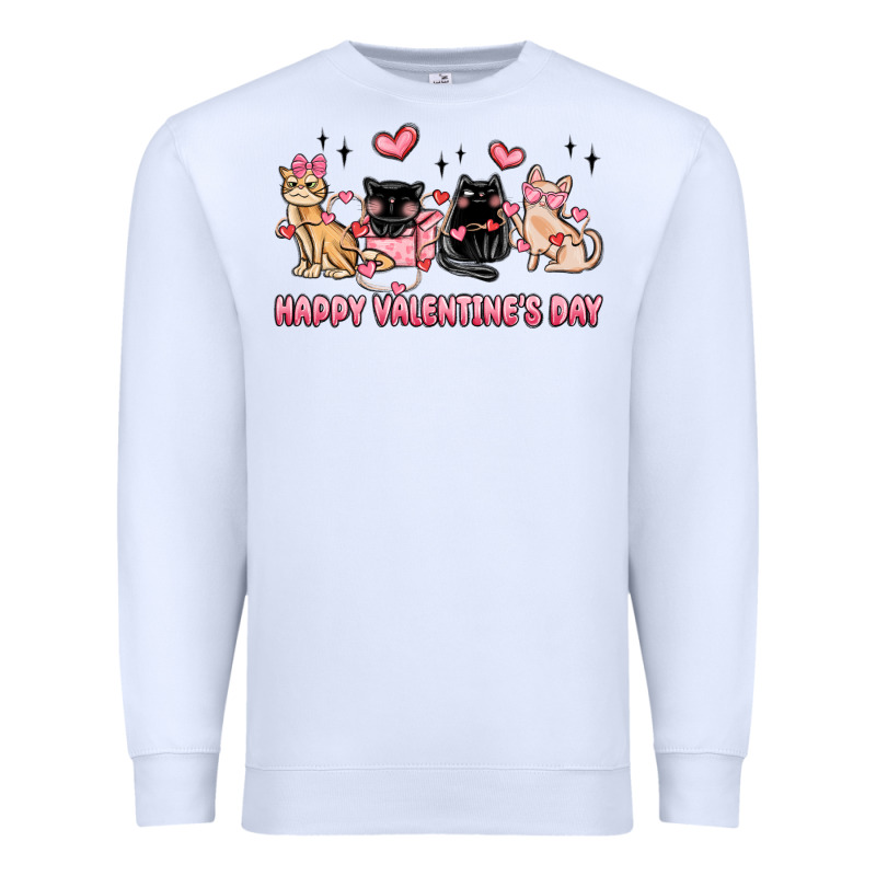 Happy Valentines Day Cats Premium Sweatshirt by MaliasSmallBusiness | Teevron