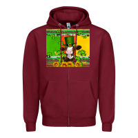 Burgundy saint patricks cow and hat with sunflower and shamrock Zipper Hoodie - Artiststas