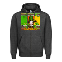 Charcoal Heather saint patricks cow and hat with sunflower and shamrock Zipper Hoodie - Artiststas