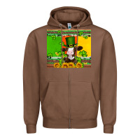 Chestnut saint patricks cow and hat with sunflower and shamrock Zipper Hoodie - Artiststas