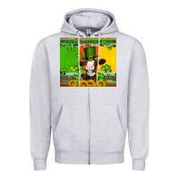Heather Grey saint patricks cow and hat with sunflower and shamrock Zipper Hoodie - Artiststas