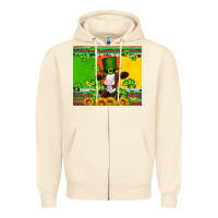 Sandshell saint patricks cow and hat with sunflower and shamrock Zipper Hoodie - Artiststas