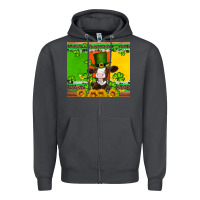 Smoke saint patricks cow and hat with sunflower and shamrock Zipper Hoodie - Artiststas