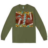 Army Green football leopard gemstone sunflower Long Sleeve Tee - JahusDesignShop