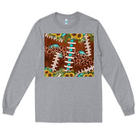 Heather Grey football leopard gemstone sunflower Long Sleeve Tee - JahusDesignShop