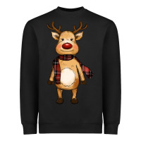Black cute reindeer Heavyweight Sweatshirt - RanaPortraitStore