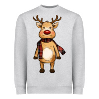 Heather Grey cute reindeer Heavyweight Sweatshirt - RanaPortraitStore