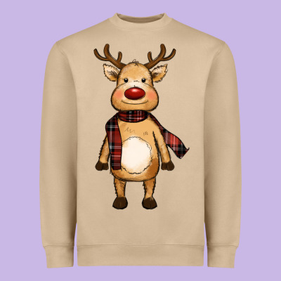 Cute Reindeer Heavyweight Sweatshirt Designed By Ranaportraitstore