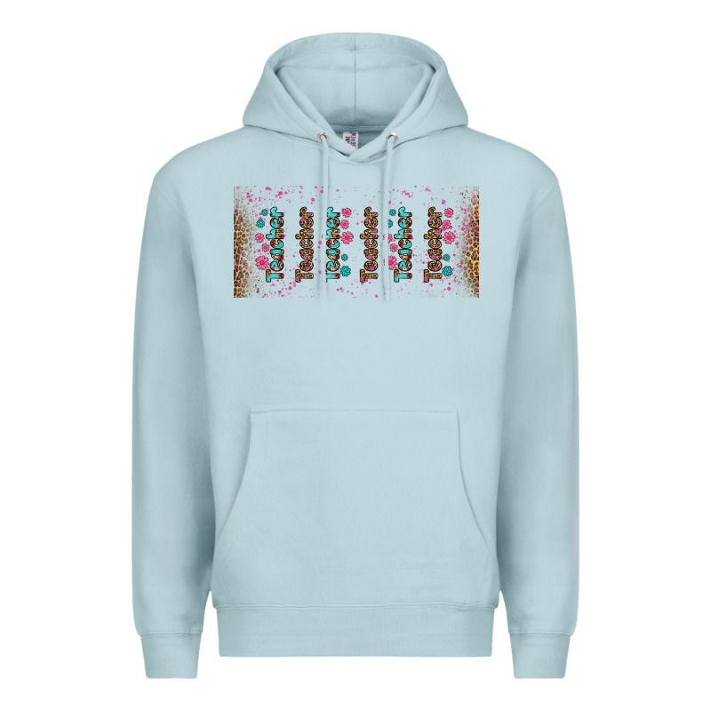 Teacher Gemstone And Pink Flower Libbey Glass Premium Hoodie by BundleAndBundleShop | Teevron