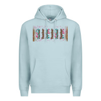 Blue Mist teacher gemstone and pink flower libbey glass Premium Hoodie - BundleAndBundleShop