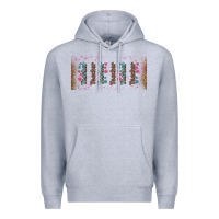 Heather Grey teacher gemstone and pink flower libbey glass Premium Hoodie - BundleAndBundleShop