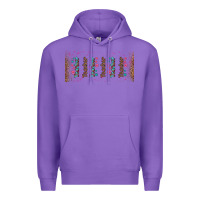 Purple teacher gemstone and pink flower libbey glass Premium Hoodie - BundleAndBundleShop