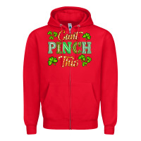 Red saint patricks cant pınch this Zipper Hoodie - Artiststas