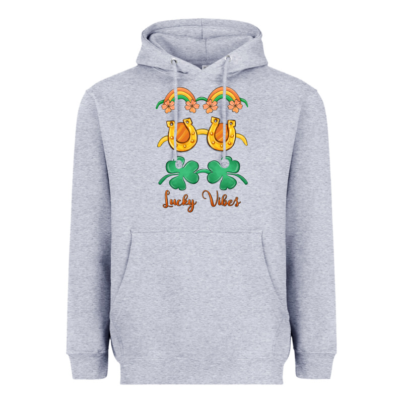Lucky Vibes St. Patrick's Day Heavyweight Hoodie by MaliasSmallBusiness | Teevron