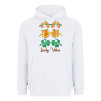 White lucky vibes st. patrick's day Heavyweight Hoodie - MaliasSmallBusiness