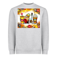 Heather Grey bus driver coffee cups Heavyweight Sweatshirt - Zillion Design Studio