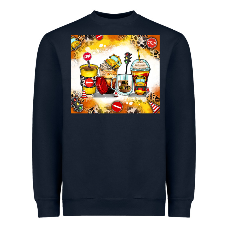 Bus Driver Coffee Cups Heavyweight Sweatshirt by Zillion Design Studio | Teevron