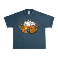 Midnight Navy beer with christmas lights Urban Heavy Tee - FaDigitalArtStudio