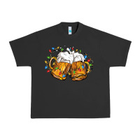 Pigment Black beer with christmas lights Urban Heavy Tee - FaDigitalArtStudio