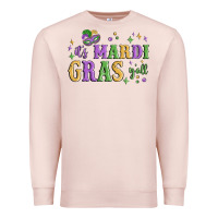 Pale Pink it's mardi gras y'all Premium Sweatshirt - MaliasSmallBusiness
