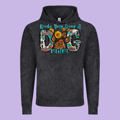 Kinda Busy Being A Dog Mom Vintage Hoodie Designed By Zillion Design Studio