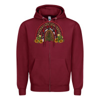 Burgundy rainbow tree Zipper Hoodie - AdoDesignShop