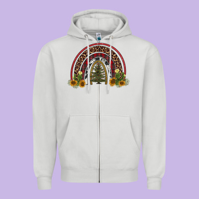 Rainbow Tree Zipper Hoodie Designed By Adodesignshop