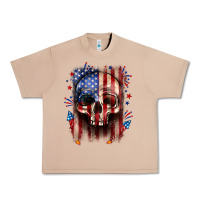 Burro 4th of July skull American flag Urban Heavy Tee - Neo Western