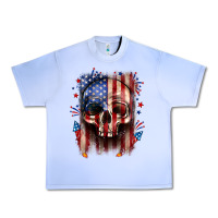 Grape Ice 4th of July skull American flag Urban Heavy Tee - Neo Western