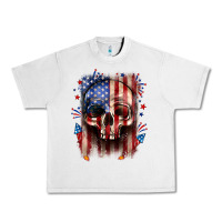 Lunar Rock 4th of July skull American flag Urban Heavy Tee - Neo Western