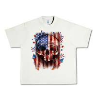 Pistachio 4th of July skull American flag Urban Heavy Tee - Neo Western