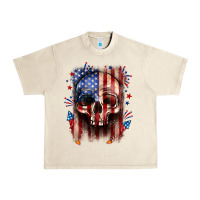Sandshell 4th of July skull American flag Urban Heavy Tee - Neo Western